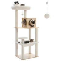 Produktbild von Dripio Kratzbaum für Katzen mit Hängematte und Sisal-Säule in Beige 143 cm