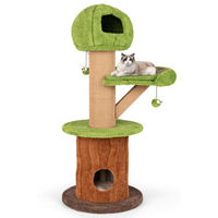 Produktbild von Dripio Kratzbaum für Katzen mit Höhle und Liegefläche aus Sisal braun/grün 60x60x148 cm