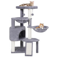 Produktbild von Dripio Kratzbaum für Katzen mit Katzenhaus und zwei Hängematten in Grau