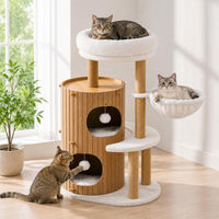 Produktbild von Dripio Kratzbaum für Katzen mit Kratztonne, Höhle, Bett und 4 Sisalstämmen, 95 cm