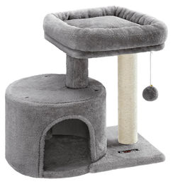 Dripio Kratzbaum für Katzen mit Sisalstamm und Plattform in Hellgrau – Bild 1 von 1