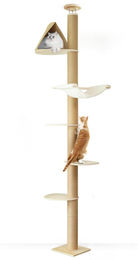 Dripio Kratzbaum mit 6 Ebenen höhenverstellbar 1,8–3 m in Beige – Bild 1 von 1