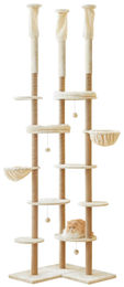 Dripio Kratzbaum mit 6 Etagen und 18 Sisal-Säulen höhenverstellbar Beige – Bild 1 von 1