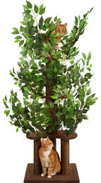 Dripio Kratzbaum mit Blättern in Braun mit 4 Ebenen und 3 Säulen 160 cm – Bild 1 von 1