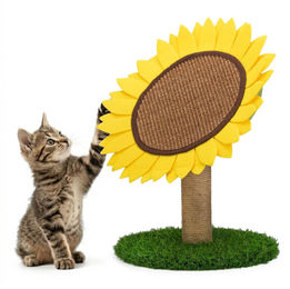Dripio Kratzbaum mit Höhle für Katzen aus Sisal in Gelb 50 cm – Bild 1 von 1