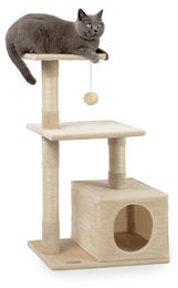 Dripio Kratzbaum mit Höhle und Plüschball in Beige 85 cm – Bild 1 von 1