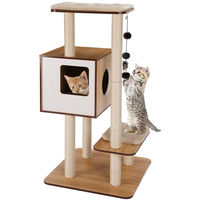 Produktbild von Dripio Kratzbaum mit Hütte und 3 Bällen in Beige 118 cm