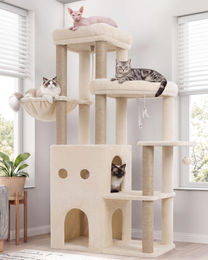 Dripio Kratzbaum mit Katzenbett aus Sisal in Beige 151 cm – Bild 1 von 1