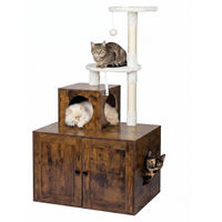 Produktbild von Dripio Kratzbaum mit Katzenklo-Schrank dunkelbraun 133x78x49 cm