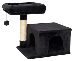 Dripio Kratzbaum mit Liegeplatz und Höhle aus Sisal in Schwarz 50 cm – Bild 1 von 1