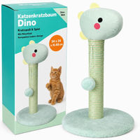 Produktbild von Dripio Kratzbaum mit Plüschkopf in Dino-Grün aus Sisal und Jute 48 cm