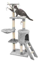 Dripio Kratzbaum Paris für Katzen mit Höhle in Grau 138 cm – Bild 1 von 1