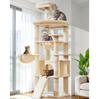 Produktbild von Dripio Kratzbaum XXL 183 cm in Beige mit 5 Kratzsäulen und großem Podest