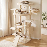 Produktbild von Dripio Kratzbaum XXL 202 cm Beige mit Haus und Hängematte