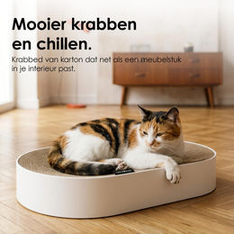 Dripio Kratzschale aus Wellpappe für Katzen oval weiß 63x35x10 cm – Bild 1 von 1