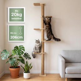 Dripio Wand-Kratzbaum aus Naturholz höhenverstellbar bis 206 cm – Bild 1 von 1