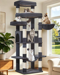 Dripio XXL Kratzbaum für große Katzen 180 cm Dunkelgrau mit 9 Säulen – Bild 1 von 1