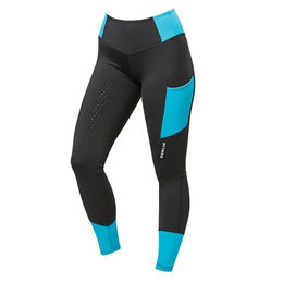 Dublin 2021 Damen Power Performance Reithose mit mittlerem Bund in Türkis – Bild 1 von 7