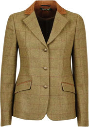 Produktbild von Dublin Albany Tweed Reitjacke für Damen mit Wildlederkragen in Braun Größe XS