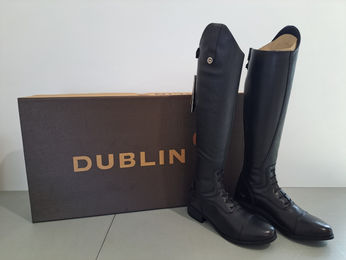 Dublin Arderin Tall Field Reitstiefel Damen Schwarz Kunstleder Größe 39 – Bild 1 von 13