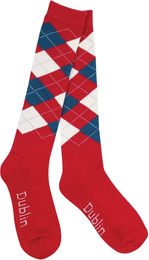 Produktbild von Dublin Argyle Reitsocken aus Baumwolle Unisex Rot Bunt