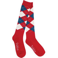 Produktbild von Dublin Argyle Reitsocken aus Baumwolle Unisex Rot Bunt