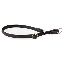 Produktbild von Dublin Black Lederband Zughalsband mit Stop rundgenäht Schwarz 45 cm