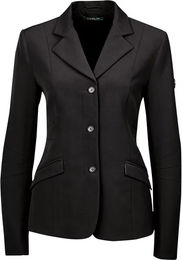Dublin Casey Maßgeschneiderte Reitturnierjacke für Damen in Schwarz wasserabweisend aus Polyester – Bild 1 von 6