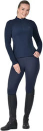 Produktbild von Dublin Damen Langarm-Reitshirt aus gebürstetem Material Blau Größe L für den Winter
