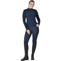 Produktbild von Dublin Damen Langarm-Reitshirt aus gebürstetem Material Blau Größe L für den Winter