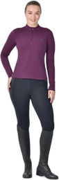 Produktbild von Dublin Damen Langarm-Reitshirt aus gebürstetem Material Winter Lila XL