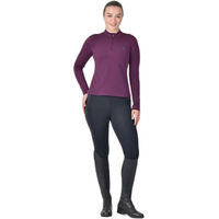 Produktbild von Dublin Damen Langarm-Reitshirt aus gebürstetem Material Winter Lila XS