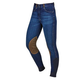 Dublin Damen Shona Denimreithose mit Kniebesatz Blau – Bild 1 von 3