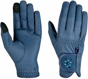 Dublin Everyday Bling Reithandschuhe aus Kunstleder Blau Unisex Größe XL – Bild 1 von 5
