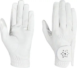 Dublin Everyday Bling Reithandschuhe für Damen aus Kunstleder Weiß Größe L – Bild 1 von 2