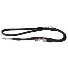 Produktbild von Dublin Leder-Hundeführleine rundgenäht Schwarz 200 cm 12 mm