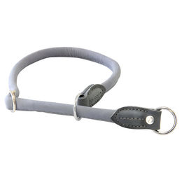 Produktbild von Dublin Lederband Zughalsband mit Stop rundgenäht Grau 55 cm 12 mm