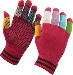 Dublin Magic Reithandschuhe für Kinder in Rosa Multi mit Knopfgriff – Bild 1 von 2