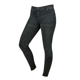 Dublin Shona Full Grip Reithose für Damen mit Denim Print in Ash Größe 32 – Bild 1 von 5