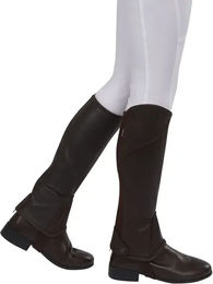 Dublin Stretch Fit Half Chaps für Kinder aus Kunstleder Braun Größe L – Bild 1 von 4