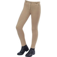 Produktbild von Dublin Supa-fit Reithose für Damen mit Reißverschluss am Knie aus Baumwolle Beige Größe M