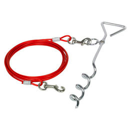 Produktbild von Duvo+ Anlegepflock mit Seil rot für Hunde