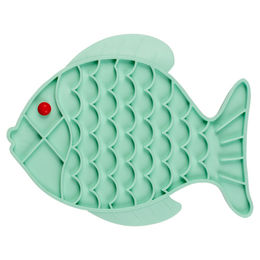 Duvo+ Anti-Schling-Matte Fische Grün aus Silikon für Hunde – Bild 1 von 5