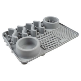 Duvo+ Anti-Schlingnapf Slow Feeder aus Silikon Grau für Hunde – Bild 1 von 6