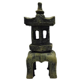 Duvo+ Aquariumdekoration Asiatisches Häuschen Figur und Höhle in Grau für Fische und Terrarien – Bild 1 von 2