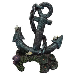 Produktbild von Duvo+ Aquariumdekoration Schiffsanker Figur und Höhle in Türkis für Fische