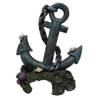 Produktbild von Duvo+ Aquariumdekoration Schiffsanker Figur und Höhle in Türkis für Fische