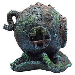 Duvo+ Aquariumdekoration Taucherhelm Figur und Höhle für Süßwasser und Salzwasser 15,5x14,5cm – Bild 1 von 2