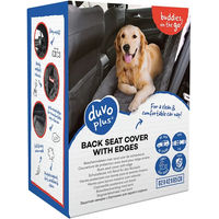 Produktbild von Duvo+ Autoschondecke für Hunde aus Velours mit Rücksitzrand Schwarz