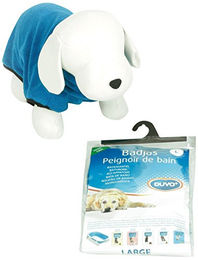 Produktbild von DUVO+ Bademantel für Hunde aus Microfiber in Blau Größe XL